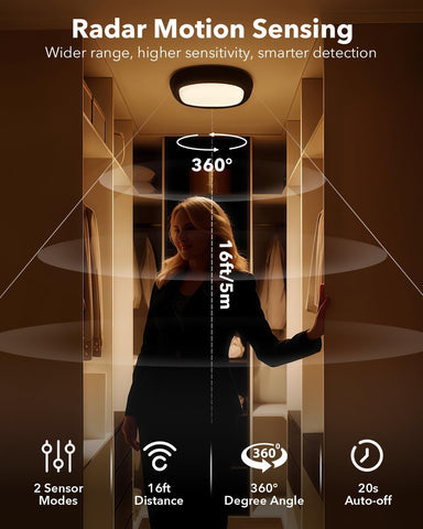 Battery Motion Sensor Ceiling Light – 550LM, 12000mAh USB Rechargeable, Remote Control, Waterproof Shed & Garage Light, Indoor/Outdoor