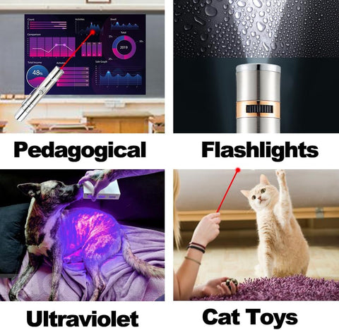 Cat Toys 7-in-1 Interactive Red Pointer LED Light Pen