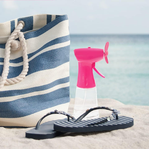 Benross 40249 Water Mist Spray Fan/Handheld Cooling Device/Portable For Holidays, Beach Trips, Sports Events, Office Use & Travel Use/Pink Colour