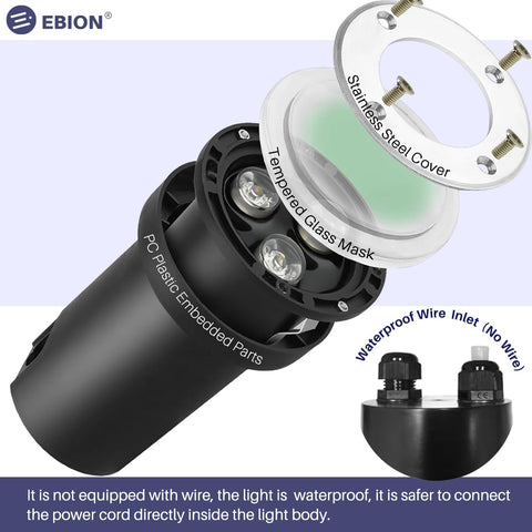 EBION Outdoor Ground Lights 4 Pack,IP67 Decking Buried Lights