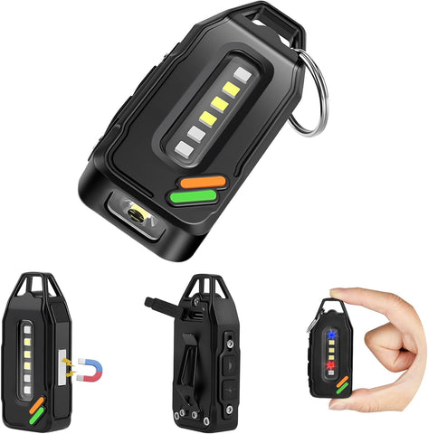 FLINTRONIC USB-C RECHARGEABLE MINI EDC TORCH WITH COB WORK LIGHT, MAGNETIC BASE & BUCKLE CLIP – SUPER BRIGHT COMPACT FLASHLIGHT FOR CAMPING, HIKING, EMERGENCY, WORKSHOP & REPAIR (BLACK)