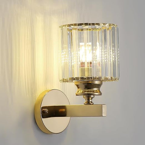 Modern Crystal Wall Light Sconce, E27 Rose Gold Wall Lamp