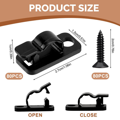 BQMEZRNUS 50 Pack Q-Hanger Screw-In Hooks with Safety Buckles – Black PP and Stainless Steel Hooks for String Lights, Plants, Garden, Garage & Party Decorations