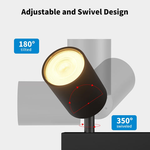 Black Square GU10 Ceiling Light – 4 Way Adjustable Spotlight Fitting for Kitchen, Bedroom, Lounge, Dining Room (Bulb Not Included)