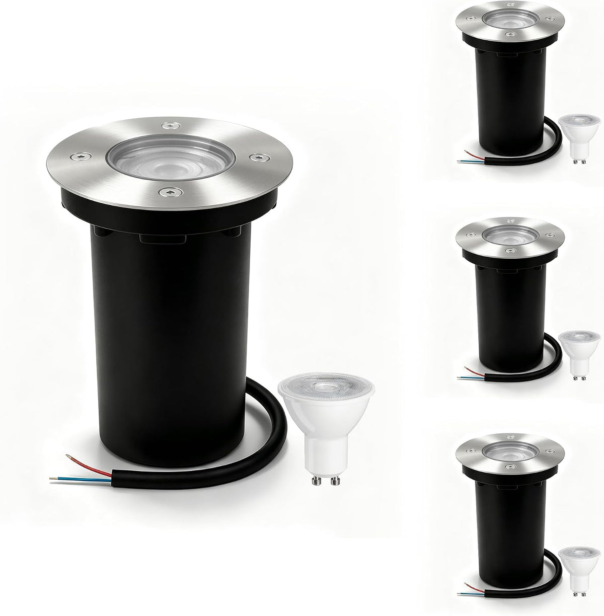 Outdoor Recessed Ground Lights 4 Pack,IP67 Buried Lights with Bulb
