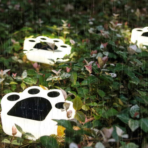 Solar Garden Lights LED Cat Paw in-Ground Pathway Decorative Lights Outdoor Lamp Warm Lighting Pathway Lighting