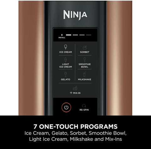 CREAMi Ice Cream & Frozen Dessert Maker – 1.4L Capacity – 7 Preset Programs – Gelato, Sorbet, Smoothie Bowls & Milkshakes – Black & Copper
