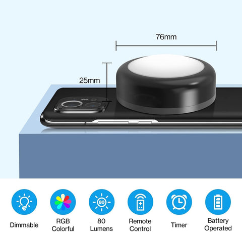 Cadrim RGB Under Cabinet Lights 6 Pack Wireless LED Puck Remote