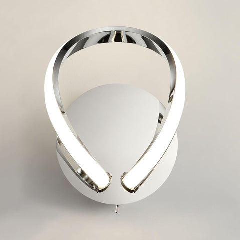 Halo Modern LED Wall Light with Toggle Switch Chrome