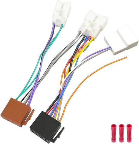 Jayubien Stereo Wiring Harness for Toyota Radio Connector 2003-2012,Compatible with Camry Corolla Tacoma Matrix Tundra 4Runner Prius RAV4 Sienna Cruiser ISO Radio Wire Adapter 20Pin SWC Plug
