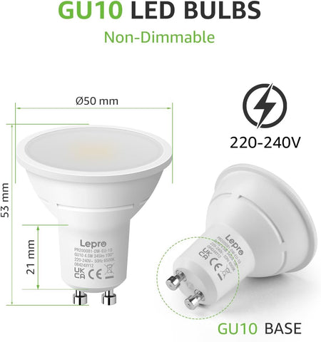 GU10 LED Bulbs Cool White 6500K 4.5W 50W Equivalent