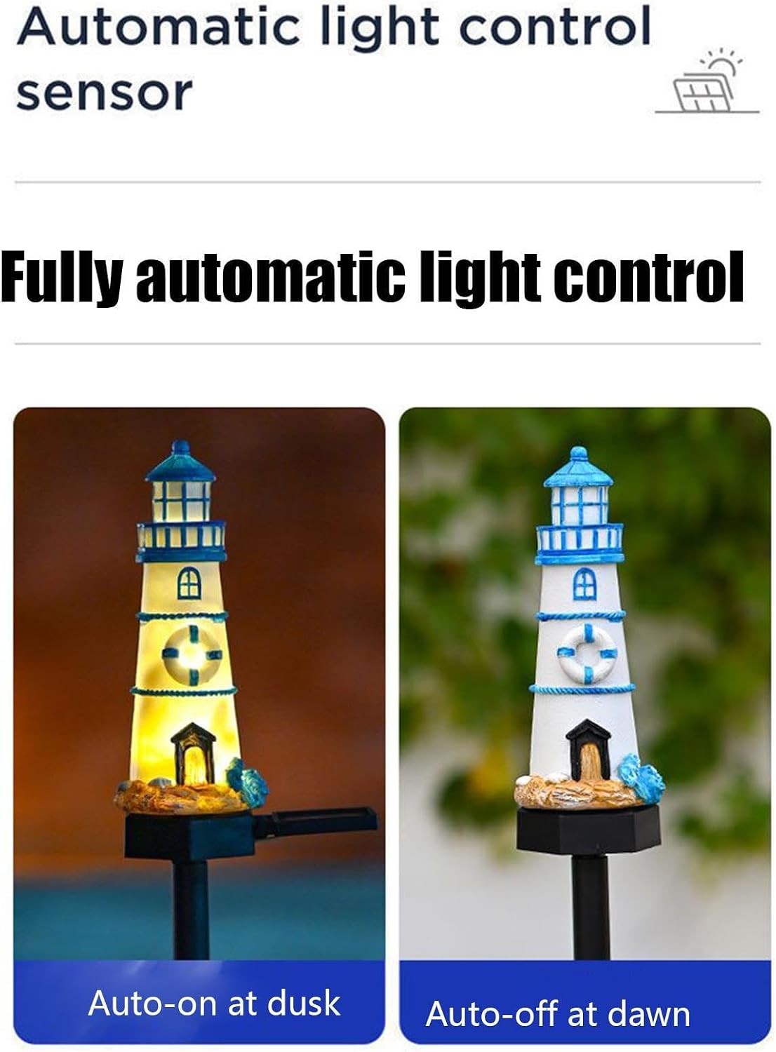 Solar Lights Outdoor Waterproof - Watchtower Pathway Lamp, Yard Decor