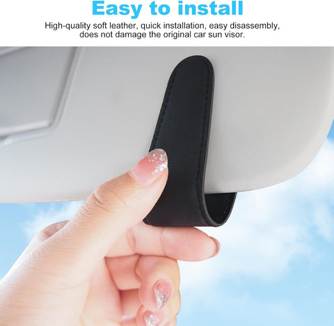 Car Magnetic Leather Sunglasses Holder for Sun Visor