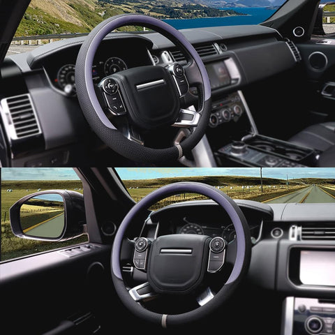 COFIT 16 Inch Breathable Leather Steering Wheel Cover – Purple