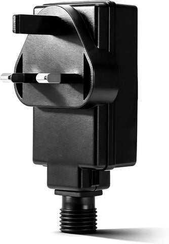 ECOWHO Pathway Light Plug 1.5A 18W AC 220-240V to DC 12V Low Voltage, UK 3-pin Power Supply Supports up to 22 Lawn Lights Only for Specific Path Lighting