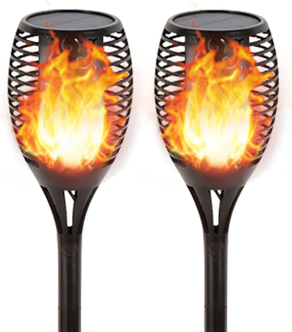 Upgraded Solar Torch Lights 4 Pack, 43" 96 LED Waterproof Outdoor Dancing Flames, Auto On/Off Dusk to Dawn Flickering Landscape Lighting for Pathway Yard Patio Garden Decoration.