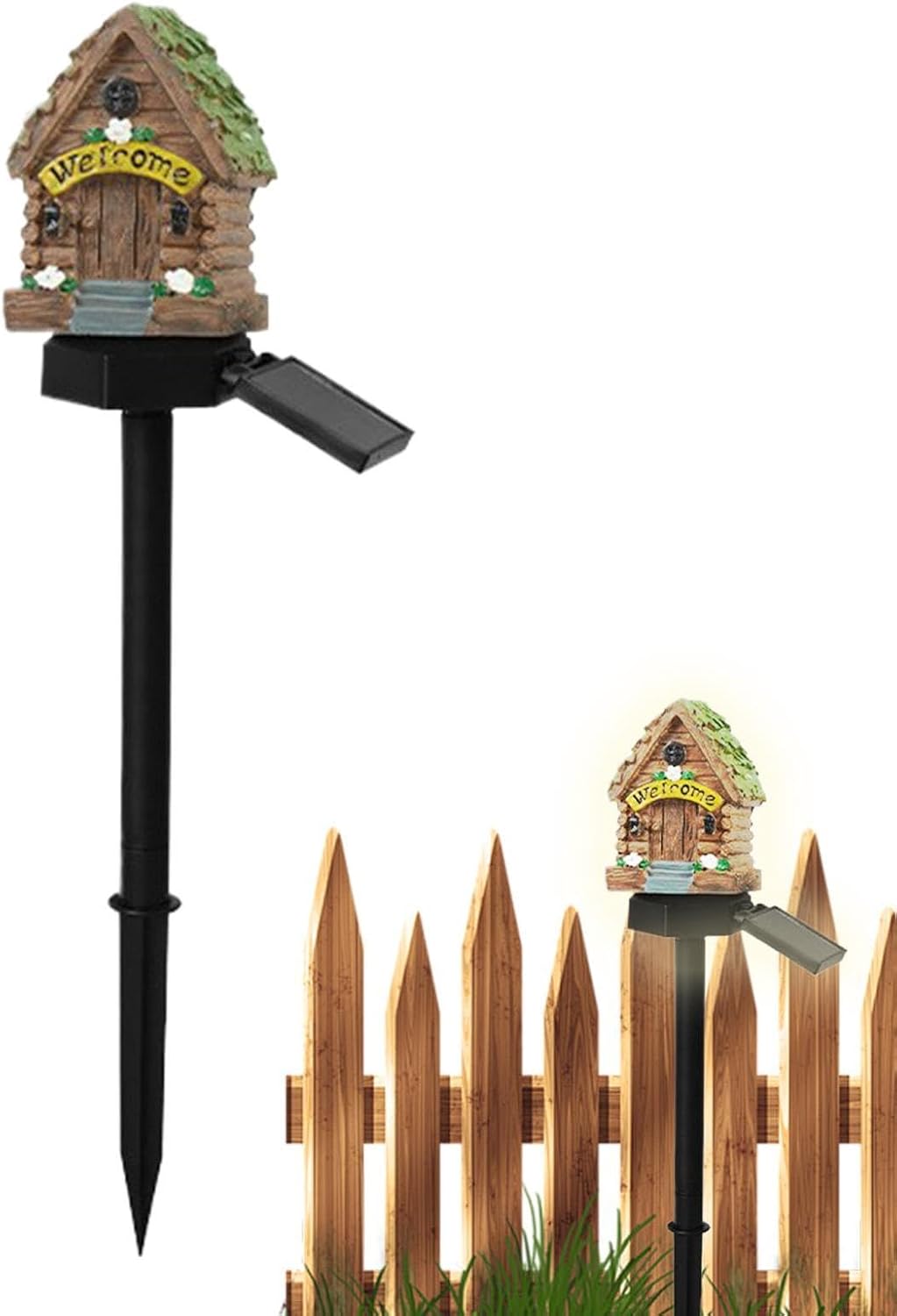 Solar Garden Lights Waterproof Resin Container with House Shape