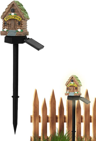 Solar Garden Lights Waterproof Resin Container with House Shape