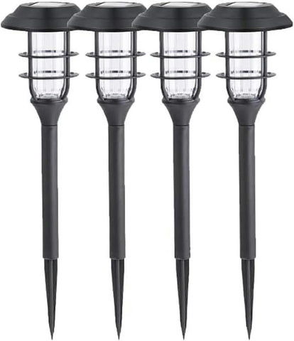 4 Pack Solar Powered Stake Lights, Pathway Lighting Solar Garden Lights, Solar Lights Outdoor Garden, Garden Ornaments Outdoor for Yard