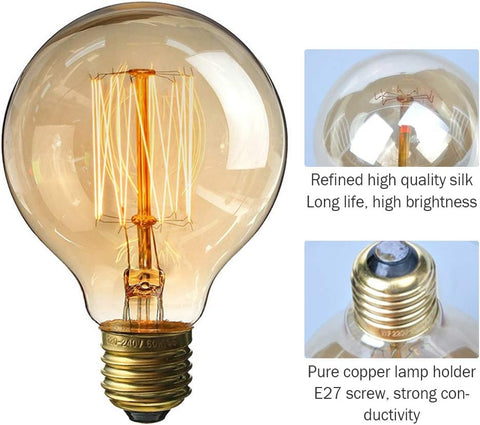 Vintage-style light bulb with detailed features highlighted