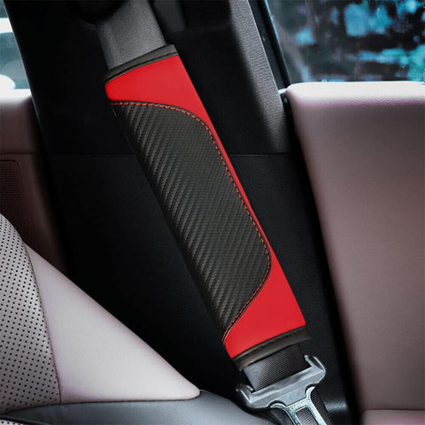 JNNJ 2PCS Carbon Fiber Car Seat Belt Covers