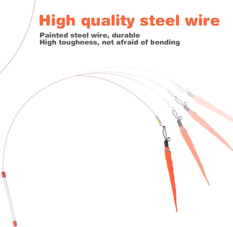 Cat Wand Toy Set with 6 Furry Worm Refills