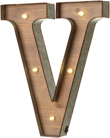 Vintage Illuminated Carnival Lights - A-Z - Choice of Alphabet Letters (Letter V)