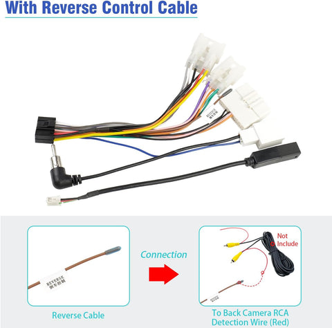 Jayubien 16Pin Android Radio Wire Harness Kit Replacement for 2012-Above Toyota Camry RAV4 Corolla Yaris Stereo Wiring Adapter with 28Pin SWC Connector Antenna USB Cord Non JBL