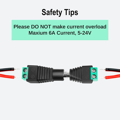 LightingWill 20 Pair 5.5 X 2.1mm Barrel Power 12V Male and Female DC Jack Power Connector Adapter Plug for CCTV Security Camera LED Strip