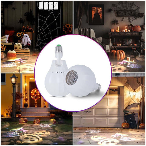Keeplus Rotating Christmas Projector Bulb E27 – 16 Pattern Dynamic Festive Projection Light for Christmas, Halloween, Bedrooms & Seasonal Décor