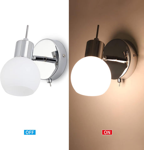 MantoLite 2 Pack LED Wall Lights with Switch for Bedroom and Living Room