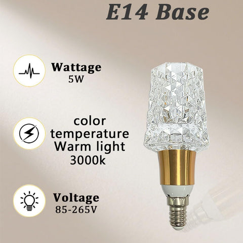 Acrylic Crystal LED Bulb 5W E14 Warm White 3000K