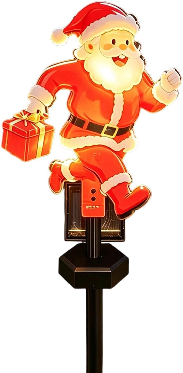 Santa Solar Garden Light, Outdoor Christmas Ground LED Lamp, 19.69 Inch
