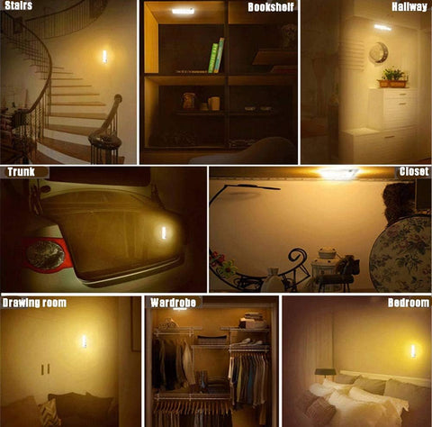 Rechargeable 18 LED Motion Sensor Night Light – Magnetic Strip, Long Battery Life – Ideal for Closet, Cabinet, Stairs, Pantry & More