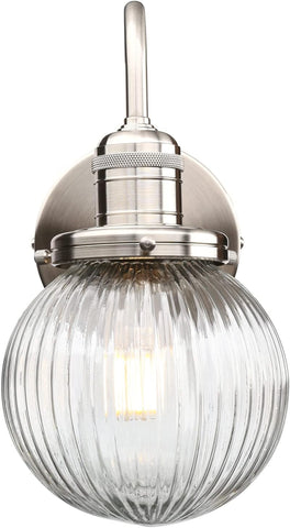 Retro Glass Ribbed Wall Light E27 Industrial Sconce