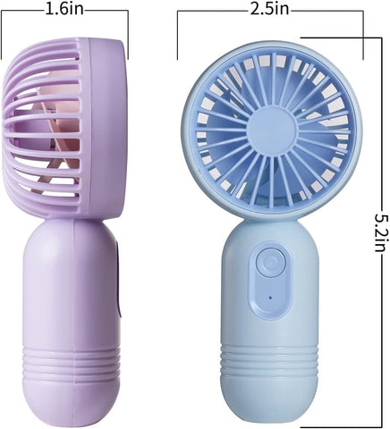 Mini Portable Fan 3 Pack, Cute Handheld Battery Operated Lightweight Personal Fan With 3 Speeds and USB Rechargeable Eyelash Design for Girls, Kids, Women, Men - Office, Outdoor, Travel, Camping