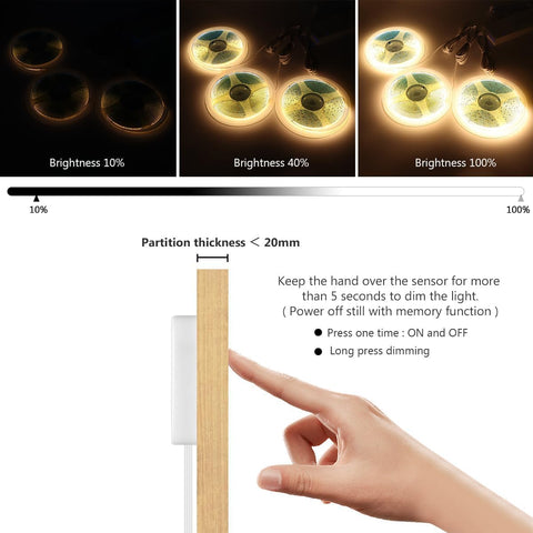 6-in-1 COB LED Strip Lights for Cabinets & Wardrobes – Dimmable Warm White Touch Control Lighting - Brighten Every Hidden Corner Without the Clutter
