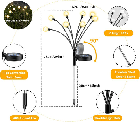 SCNNC Solar Firefly Lights Outdoor Waterproof IP65