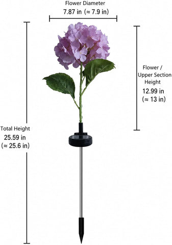 Solar Hydrangea Garden Lights, Outdoor Decorative Flower Lights, Waterproof Solar Powered Yard & Pathway Lights for Garden, Patio, Lawn & Landscape (Solar Light Hydrangea Flower (4 Pack)