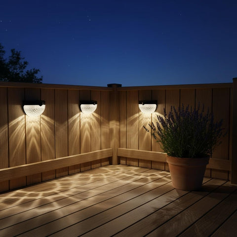 GloBrite Garden Lights - Pack of 4 Outdoor Lights - Waterproof Night Light for Pathway, Patio, Deck, Fence - Solar Security Light with Dusk to Dawn Sensor - Outdoor Lighting