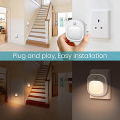 Two-pack of motion sensor night lights in their original packaging, ready for installation​

