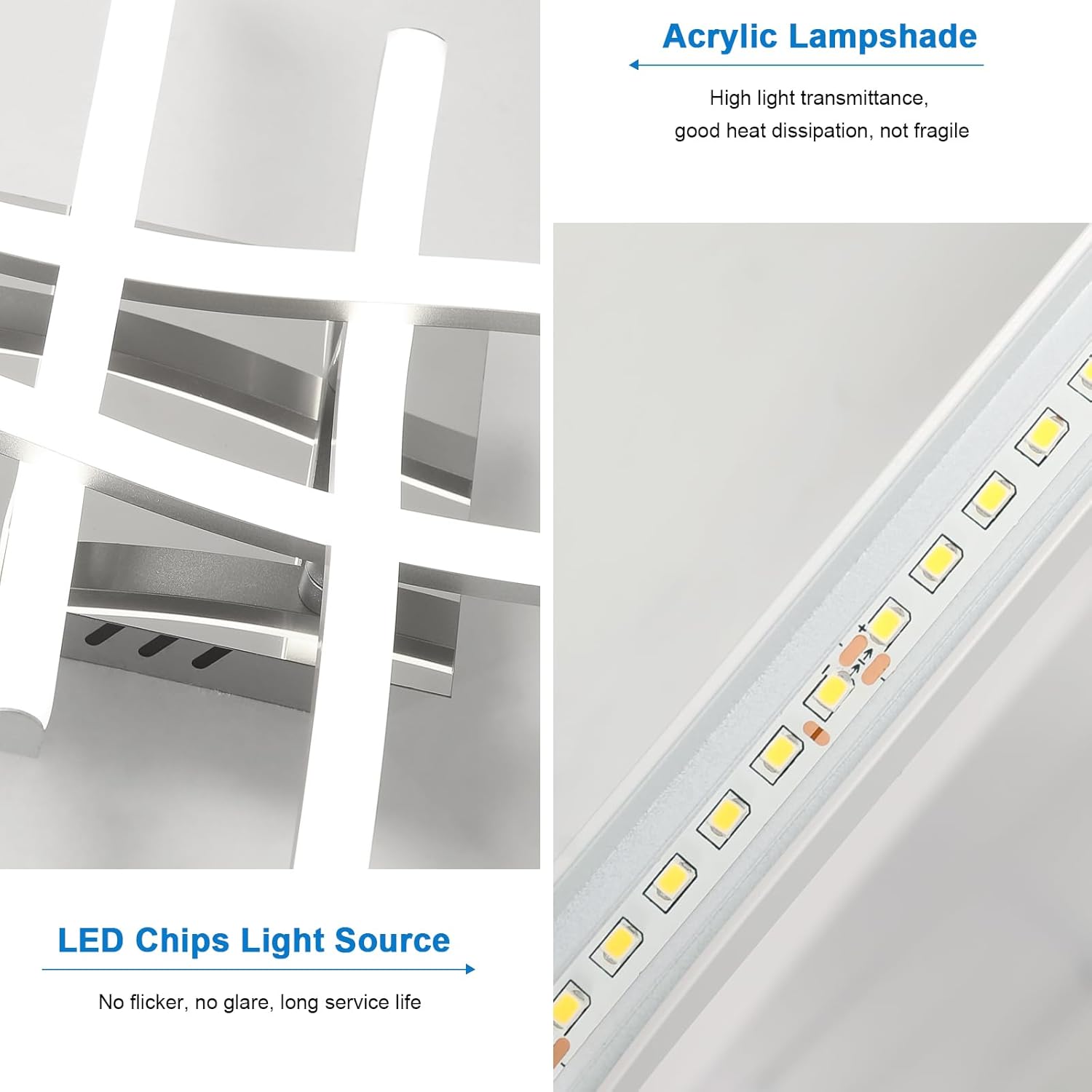 LED strip light with acrylic lampshade and text highlighting features