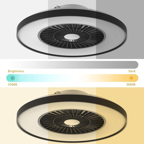 Smart LED Ceiling Light with Fan – Stepless Dimming & Wind Speed, Alexa/Google App Control, 40W Light + 20W Fan