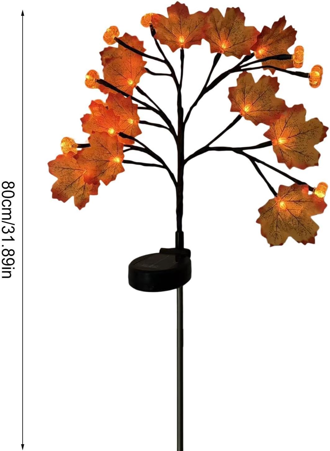 Fall Solar Lights Outdoor LED Artificial Maple Leaves Decoration