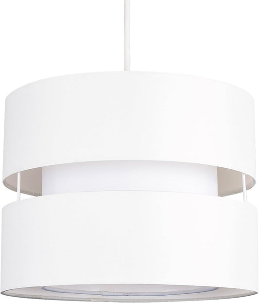 Modern 2 Tier Cylinder Ceiling Pendant Light Shade in a Grey Finish