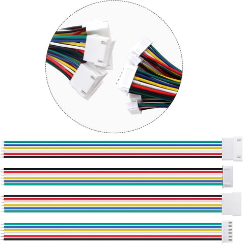 Lyeteung 10 Pairs Mini Micro JST-XH 2.54 Plug Connector, JST 6 Pin Micro Electrical Male and Female Connector Plug Wire Cable, with 150mm 22AWG Wire