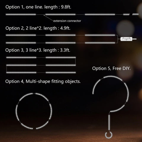 Under Cabinet LED Strip Lights 3m 12V Plug Dimmable Remote Control