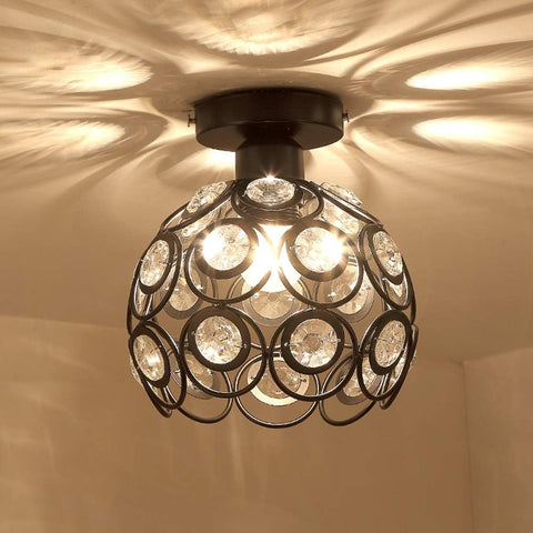 Modern Gold Ceiling Light – Stylish Round Metal Shade

