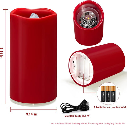 Flameless LED Candle Lights with Romantic Heart Projection, Remote Control & Timer for Valentine’s Day Décor and Special Occasions