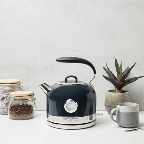 Blue Electric Kettle 1.5L – 3000W Rapid Boil, 360° Swivel Base, BPA-Free Stainless Steel, Ergonomic Handle, Temp Gauge